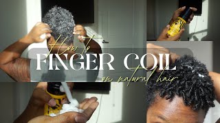 Easy FINGER COILS Tutorial  How To Define Type 4C Hair [upl. by Johnath]