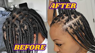 How to RETOUCH Knotless Braids QUICK  No Take Down [upl. by Pantin]