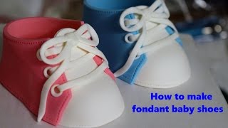 How to make fondant baby shoes [upl. by Tadd]