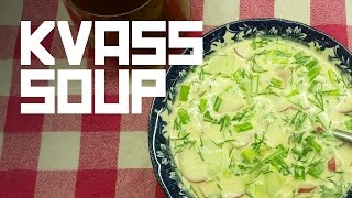 OKROSHKA with Kvass Russian cold soup  Cooking with Boris [upl. by Alliuqat410]