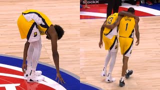 James Wiseman tears Achilles after shooting a 3 in first game of season 😢 [upl. by Divd]