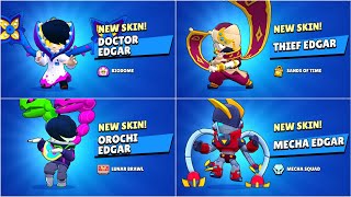 ALL EDGAR SKINS UNLOCK ANIMATION  Brawl Stars [upl. by Nodrog]