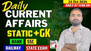 Current Affairs 23 Oct 2024  Static Gk  For All Competitive Exam [upl. by Welton]