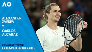 Alexander Zverev v Carlos Alcaraz Extended Highlights  Australian Open 2024 Quarterfinal [upl. by Silisav]