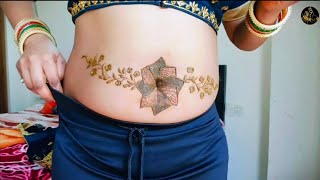 khubsurat belly button tattoo design  Navel mehndi tattoo design  Mehndi design  Mehndi [upl. by Ecinehs390]