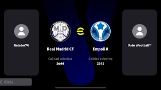 Real Madrid vs Empoli A European Clubs eFootball [upl. by Ardme]