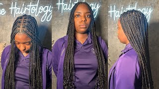 How To Do Knotless Braids With Blunt Cut EndsTee Hairtology [upl. by Adnalue]