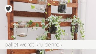 pallet wordt kruidenrek  diy  vtwonenbe [upl. by Breban233]