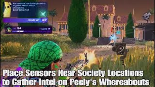 Secret Fortnite Peely Quest  Place Sensors Near Society Locations 3  Snooty Steppes [upl. by Adrien]