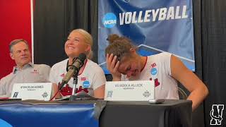 Nebraska Volleyball Bekka Allick and Nicklin Hames discuss win over Kansas [upl. by Thera]