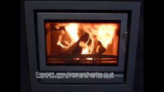 Stovax Riva 66 Inset Woodburning Stove with Defra Approved Smoke Control Kit Under Fire [upl. by Arakawa781]