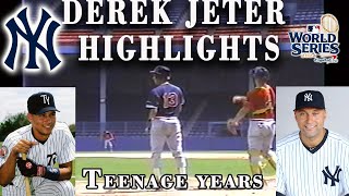 DEREK JETER Teenage Years Baseball Highlights New York Yankees HOF [upl. by Eelyram718]