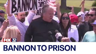 Across America Steve Bannon reports to prison [upl. by Cirda552]