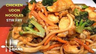 Chicken Udon Noodles Stir Fry Recipe [upl. by Moncear]