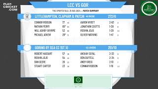 Littlehampton Clapham amp Patching CC 1st XI v Goring By Sea CC 1st XI [upl. by Amolap]