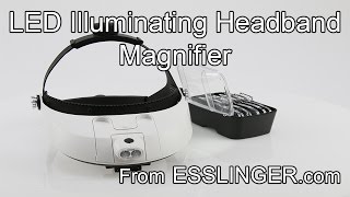 LED Lighted Headband Magnifier  Handsfree Magnification With 5 Lenses [upl. by Arretnahs]