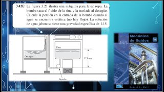 Presión en la tubería de una lavadora Ejercicio 342 de Mecánica de Fluidos Robert Mott 6ta [upl. by Erna282]