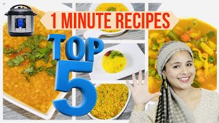 1 Minute Instant Pot Recipes Top 5 Dump amp Go Indian Vegetarian Dishes [upl. by Albie124]