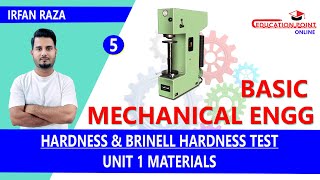 Hardness amp Brinell Hardness Test  Basic Mechanical Engineering RGPV BTech 1st Year [upl. by Alejo]