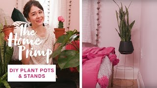 How To DIY Indoor Plant Pots amp Stands  The Home Primp [upl. by Kaine]