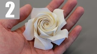 Part23  How to fold Naomiki Sato Origami Rose Pentagon Rose 佐藤直幹 摺紙玫瑰教學 [upl. by Pavlov]