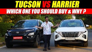 Tata Harrier vs Hyundai Tucson  Detailed Test Drive Comparison amp Review [upl. by Donnenfeld]