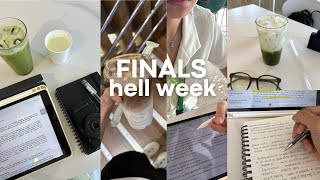 FINALS WEEK STUDY VLOG 😴 hell week in college studying in cafes too many requirements [upl. by Attenal]