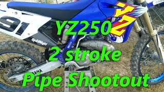 111 YZ250 Pipe Review Pro Circuit vs Scalvini vs Stock Yamaha vs Bonus extra pipe 2 stroke fun [upl. by Keir590]