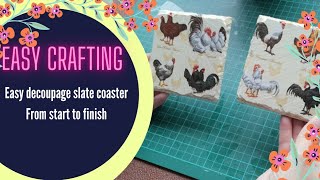 Easy decoupage slate coasters from start to finish [upl. by Charlet4]