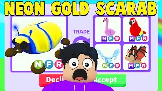 Trading FIRST NEON GOLD SCARAB in Adopt Me [upl. by Sutherlan]