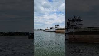 Barges waiting to go through Markland Dam [upl. by Ayin]