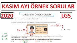 Kasım Ayı Örnek Sorular 2020 [upl. by Booker]