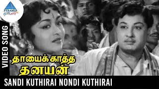 Thayai Katha Thanayan Old Movie Songs  Sandi Kuthirai Nondi Kudhirai Video Song  MGR  Saroja Devi [upl. by Osnofledi]