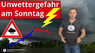 Unwettergefahr am Sonntag Kaltfront räumt Hitze ab das Auf und Ab geht weiter [upl. by Garlaand]