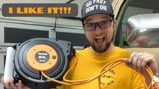 Vevor 50ft retractable extension cord reel REVIEW [upl. by Dedie]