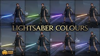 Star Wars Jedi Fallen Order  All Lightsaber Colours [upl. by Keverne38]