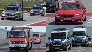 BOMBENFUND IN HAMBURGSTEINWERDER Einsatzfahrten Kommandowagen Feuerwehr FLDienst amp Polizei HH [upl. by Akalam501]