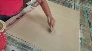 Paint The First Coat On Your Canvas Rug Or Floorcloth [upl. by Figge347]