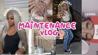 MAINTENANCE VLOG ✰ platinum wig install pearl nails lashes photo shoots  more  binchinx [upl. by Mosley936]