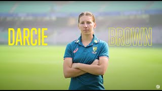 Get to know the irresistibly quick Darcie Brown  100 Cricket Superstars [upl. by Aernda]