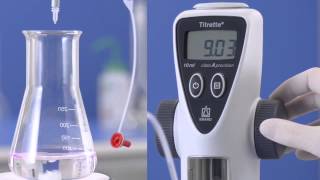 Titration with digital burette Titrette® from BRAND [upl. by Yrrad]