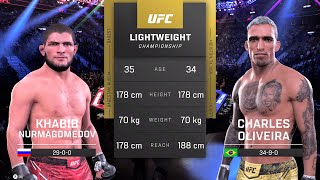 Khabib Nurmagomedov vs Charles Oliveira Full Fight  UFC 5 Fight Of The Night [upl. by Zsa912]