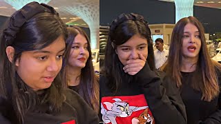 Aishwarya Rai With Her Daughter Aaradhya Spotted  Mumbai Airport  Aishwarya Rai Latest Video [upl. by Thadeus]