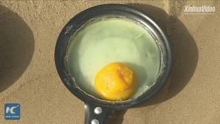 Frying an egg in Taklamakan Desert in Xinjiang China [upl. by Vudimir]