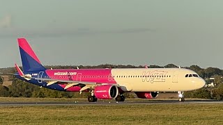 Wizz air A321 Neo takeoff LTNLondon Luton Airport [upl. by Yonit203]