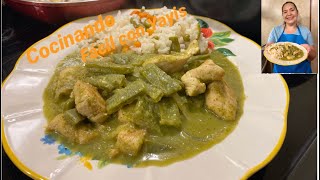 Pollo con nopales en salsa verde  Fácil y delicioso [upl. by Aldarcy]