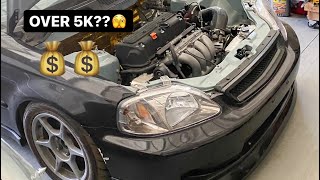 How MUCH Did My K24 Swap COST Honda Civic EJEK [upl. by Llehctim]