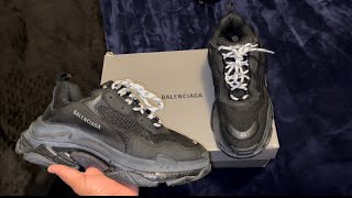 How To Clean Balenciaga Triple S Sneaker Clear Sole Black  Full Review [upl. by Yrtua]