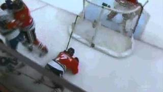 NHL Playoffs Raffi Torres Hit On Brent Seabrook April 17 2011 [upl. by Haelem]