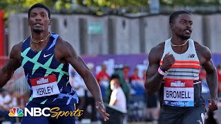 Americans Trayvon Bromell Fred Kerley battle in final Tokyo 100m tuneup  NBC Sports [upl. by Adiarf87]